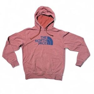 The North Face Orange Pullover Hoodie with Navy Logo